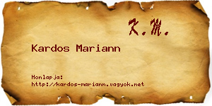 Kardos Mariann névjegykártya