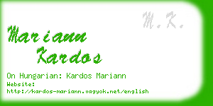 mariann kardos business card
